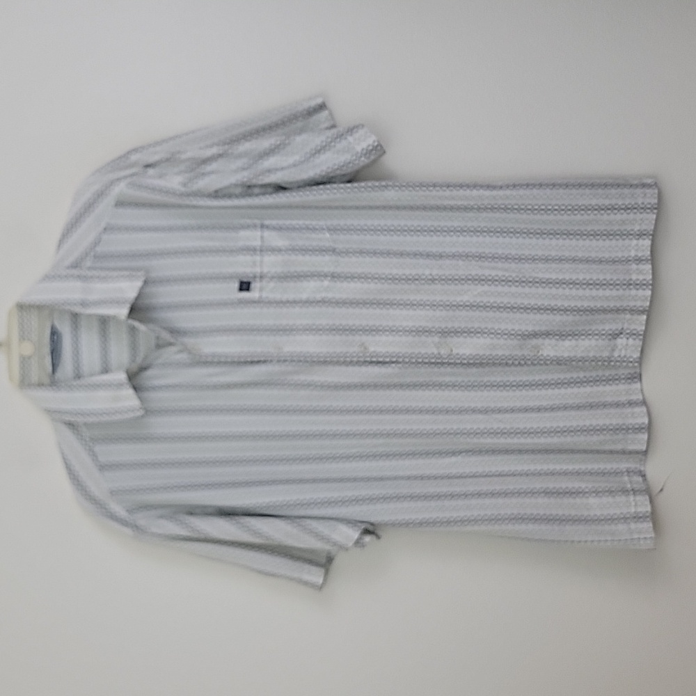 Quiksilver White, Gray & Green Print Short Sleeve Button Up Shirt XL